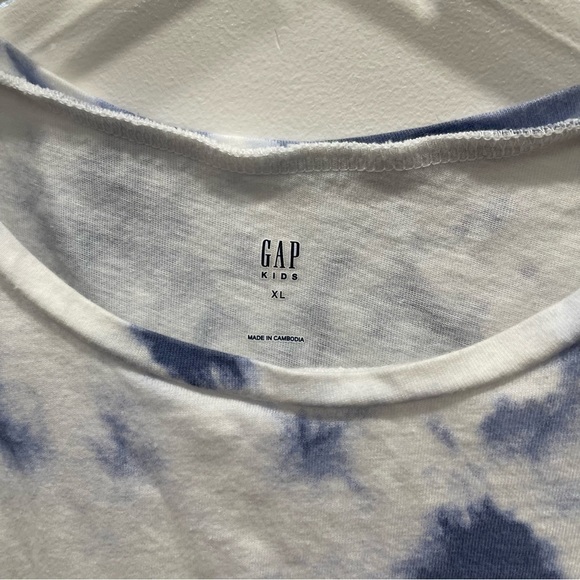 Gap Kids Tie Dye Sleeveless Dress Drawstring Waist Size XL Blue White - Picture 4 of 9